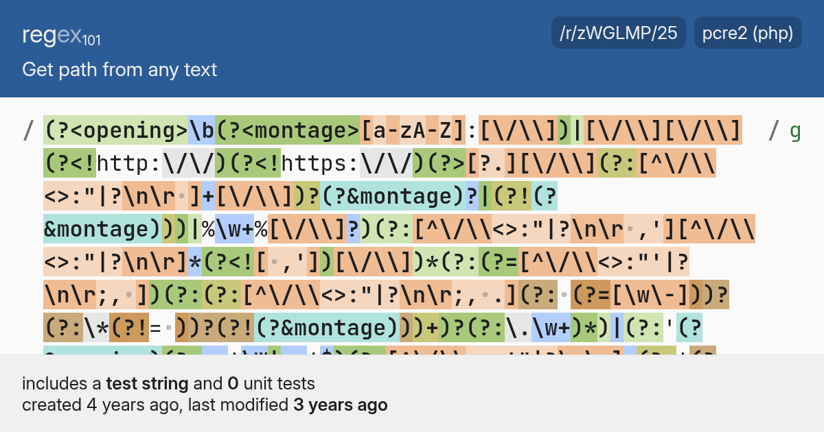 regex101: Get path from any text